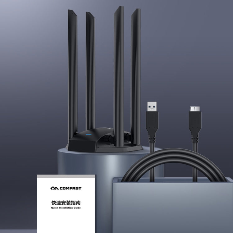 COMFAST CF-WU785AC 1300Mbps Dual-band Wifi USB Network Adapter with 4 Antennas, CF-WU785AC COMFAST CF-WU785AC 1300Mbps Dual-band Wifi USB Network Adapter with 4 Antennas, CF-WU785AC